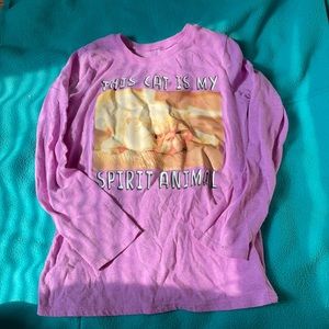 kids purple cat shirt